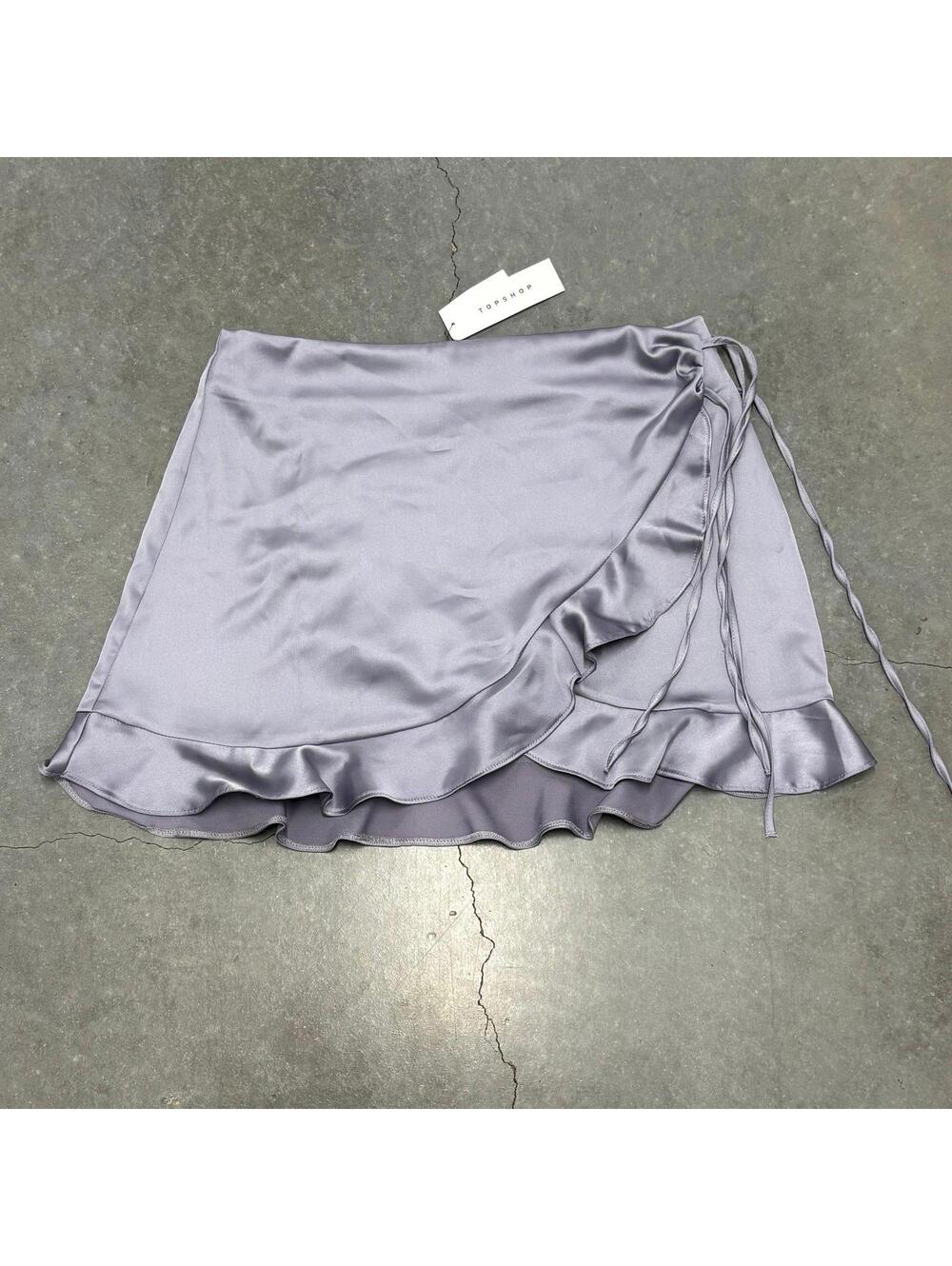 Topshop Satin Wrap Mini Skirt NWT